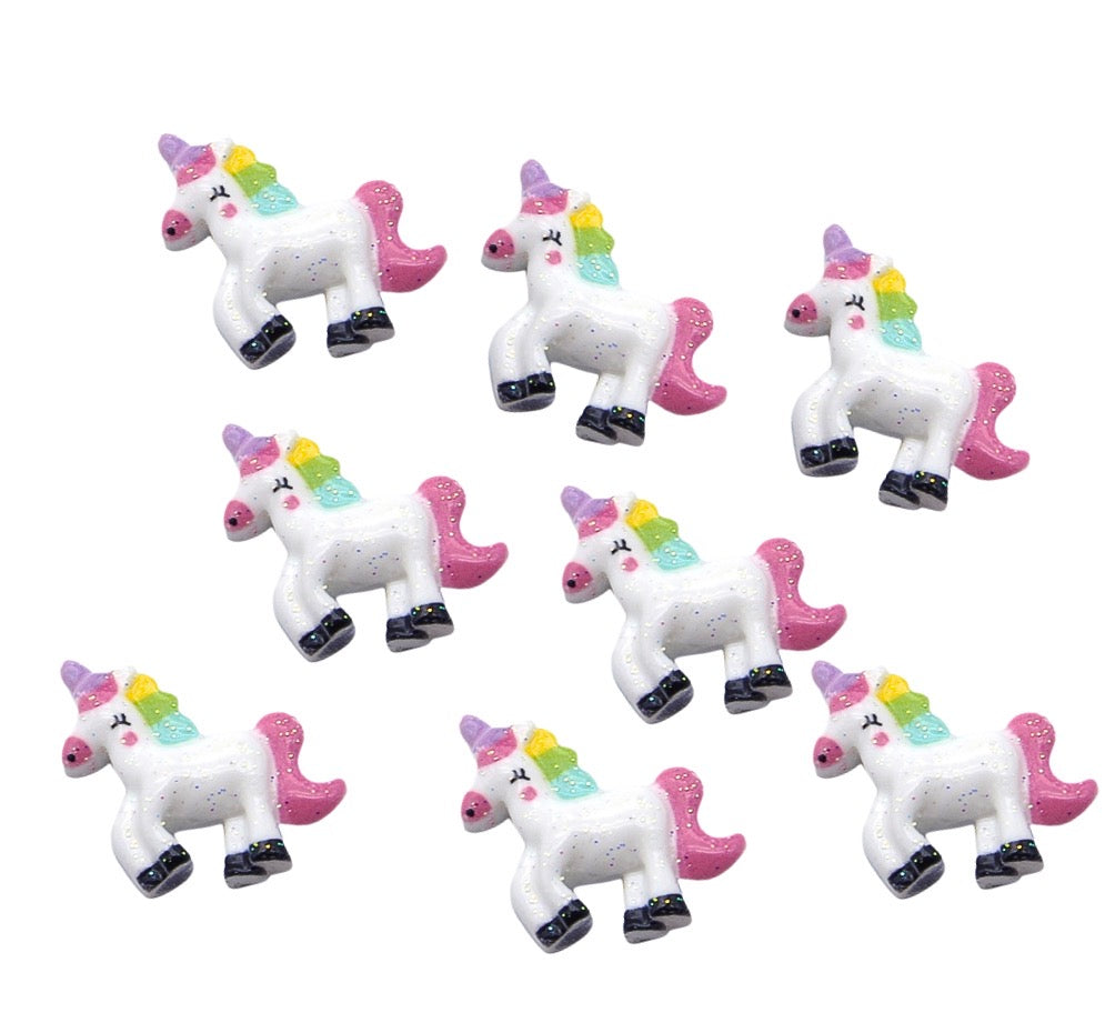 Unicorn resin Flatback Embellishments x 5