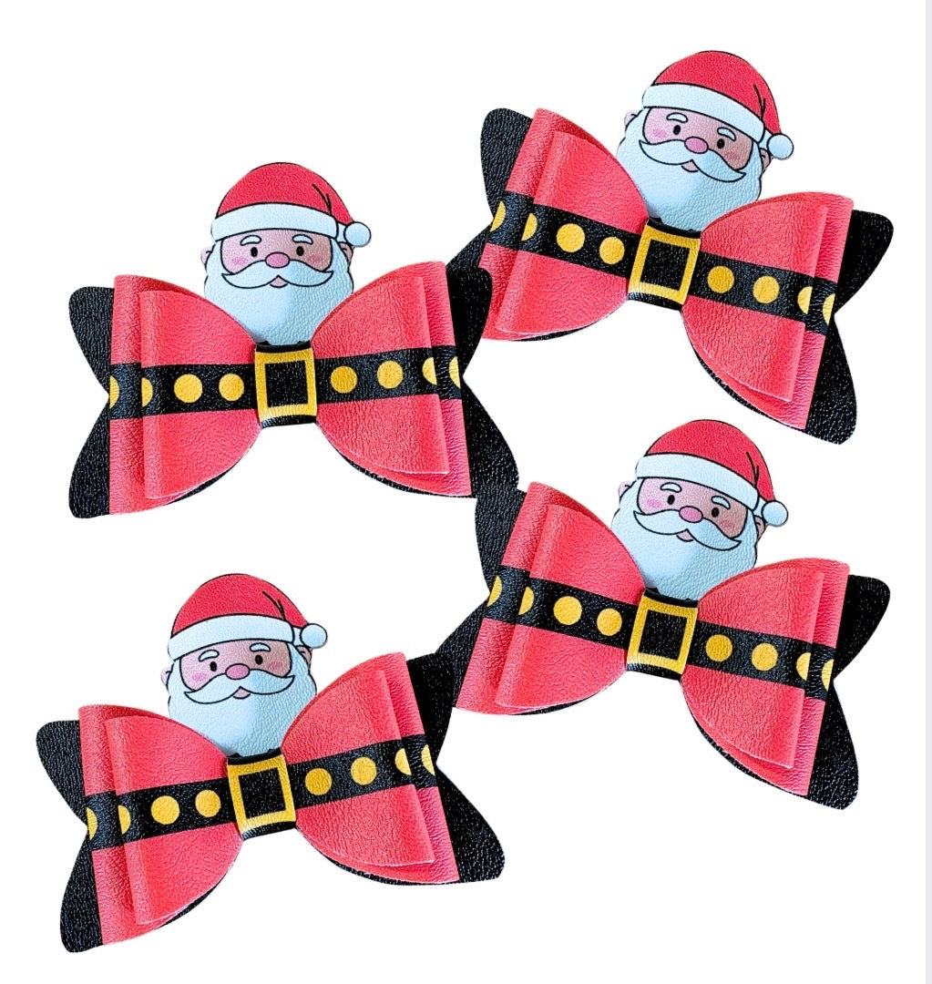 3 Pop-up Santa Cut around hairbow loops Tails & Centre strips 3.5”
