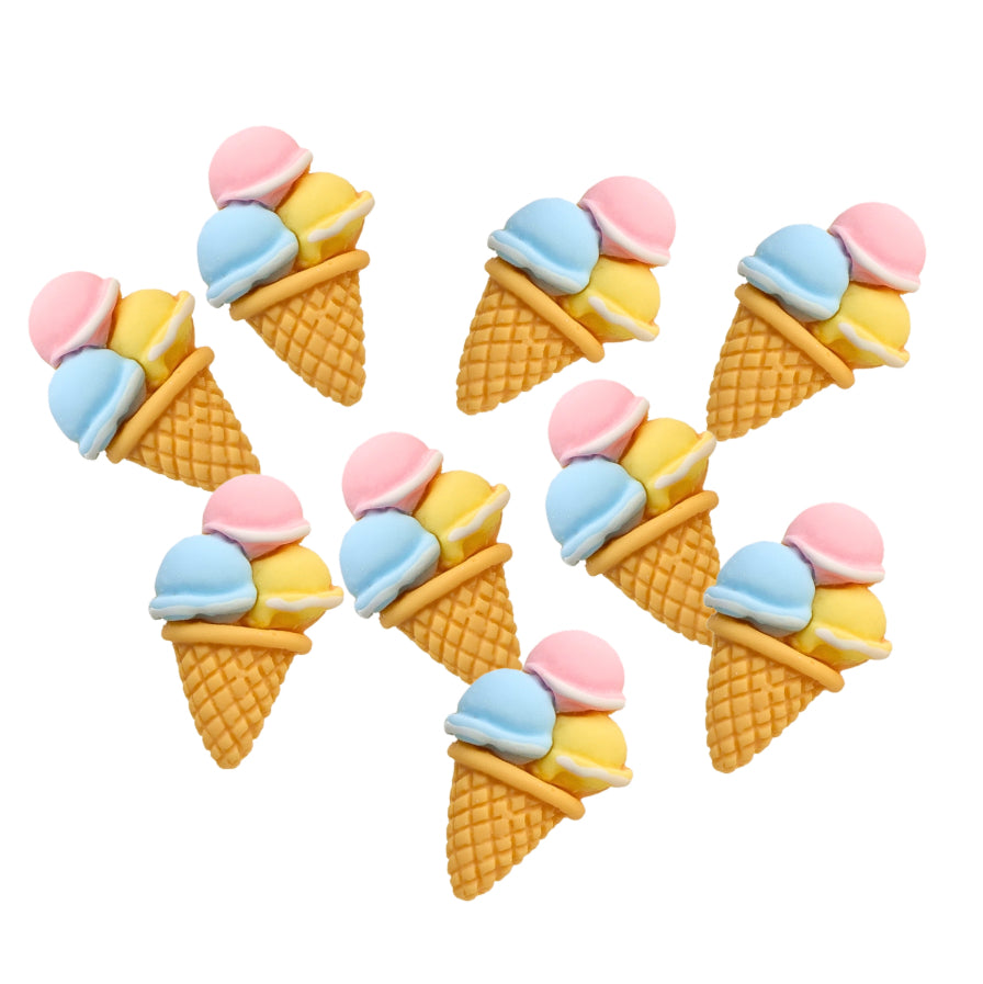 ice cream flatback embellishments x 4