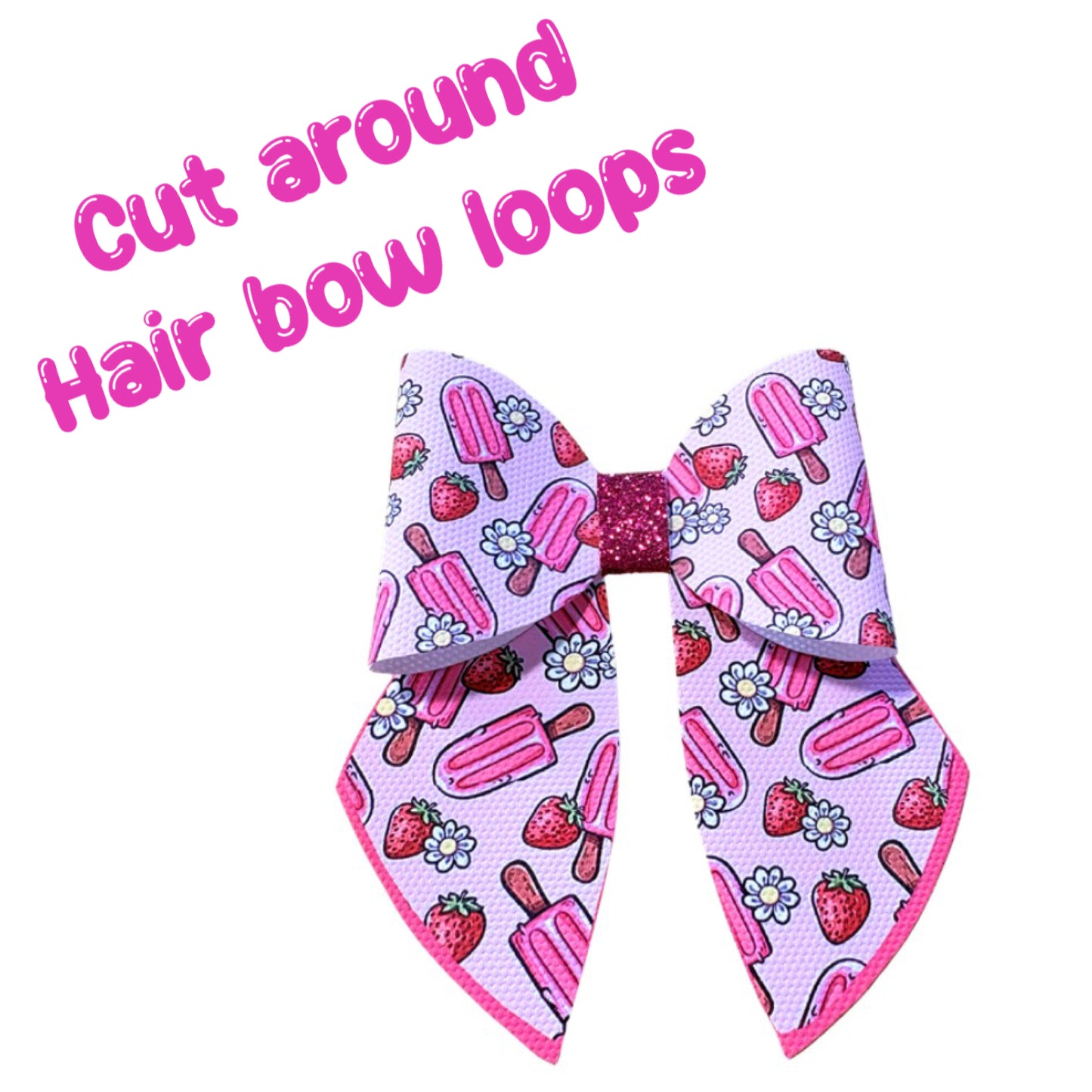 4 piece Fruity     ice lolly leatherette bow loops and Sailor Tails 3.5”