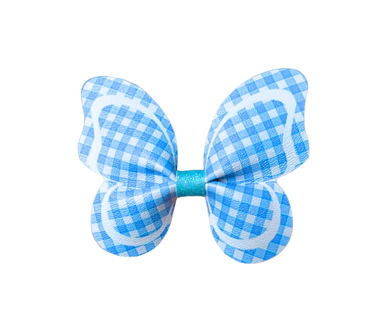 7 x Pre printed Ready to cut Butterfly Pinch bows 3.5” School Gingham
