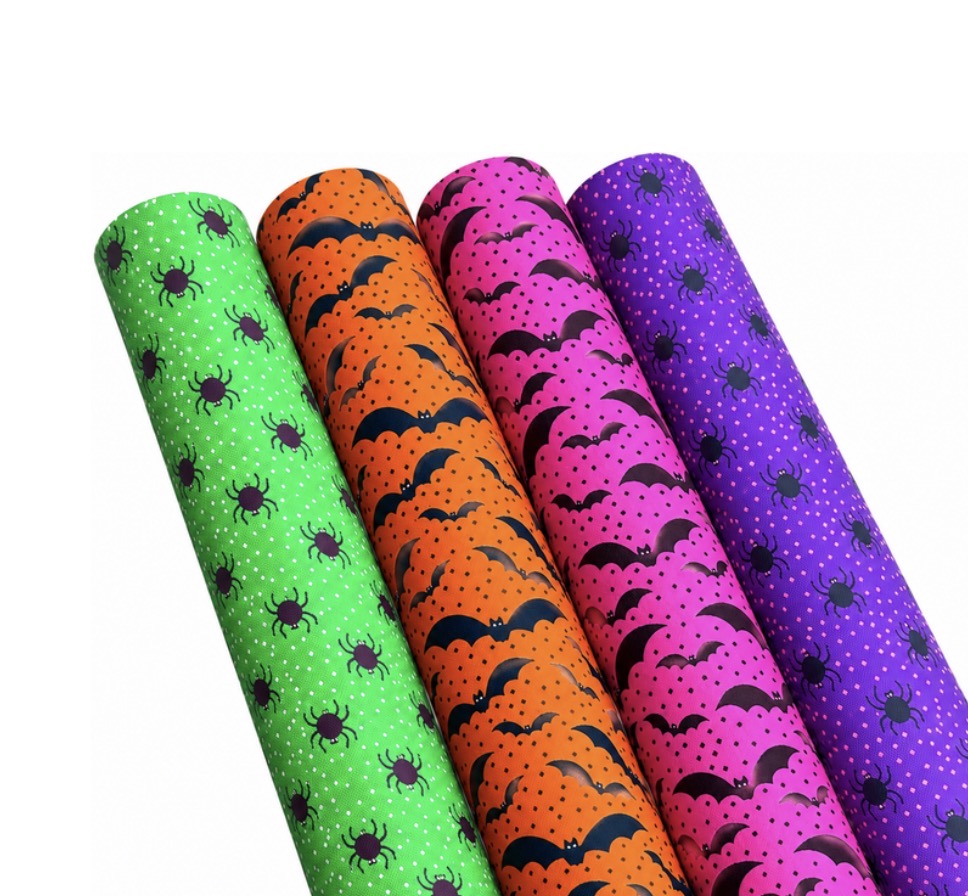 Halloween leatherette fabric A4(4 colour choices)