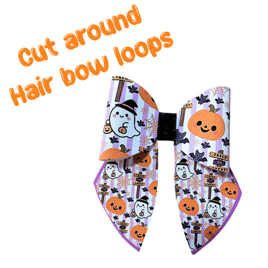 4 x printed in house Leatherette sailor Hairbows loops and tails 3.5” Cute Kawaii Halloween