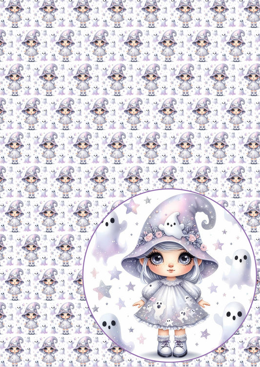 Ghostly Girl house printed premium canvas fabric A4