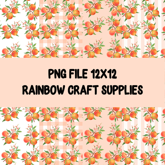 Peaches summer Fruit seamless pattern Set( PNG digital down loads)