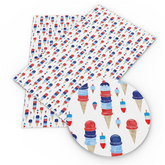 Ice cream print leatherette fabric soft backing Animal print