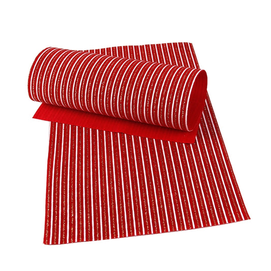 Red white and gold velvet style fabric