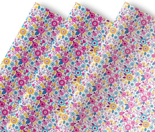 In house leatherette fabric A4 Ditsy Floral