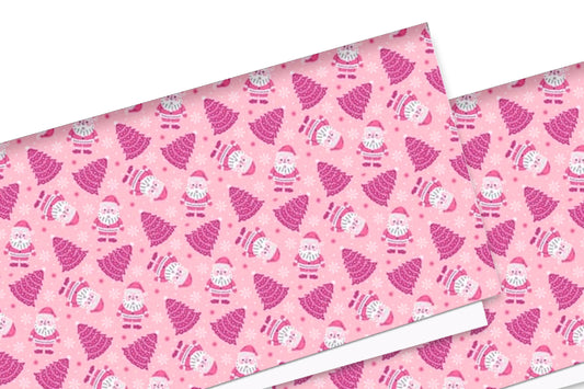 Jumping Santa themed 280gsm canvas fabric A4