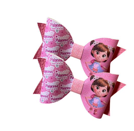 8 x Peppa girl Leatherette  3.5”bow loops