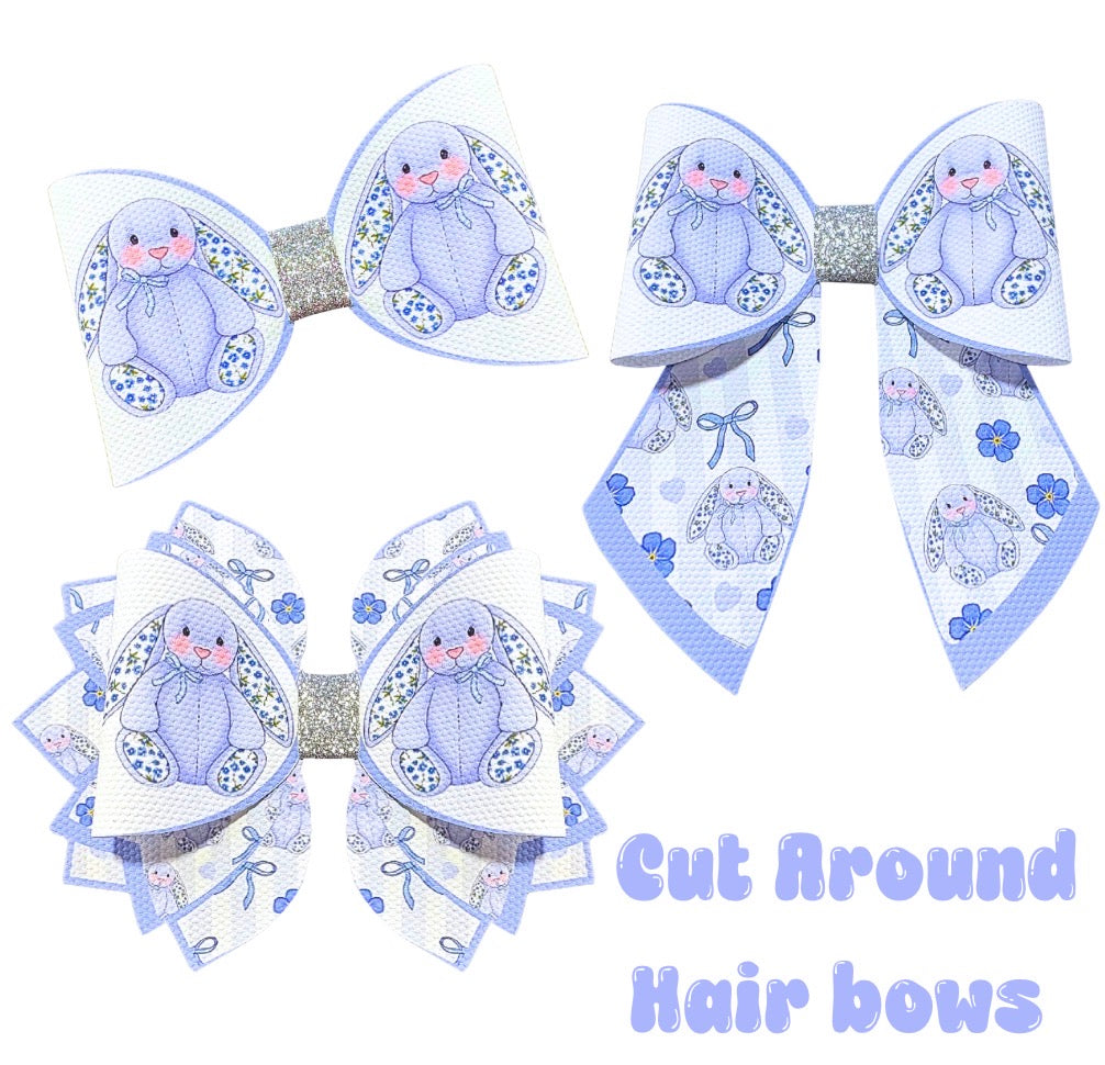 Cute Bunny Cut around hair bow making sets 3.5”(choice of bow shape)
