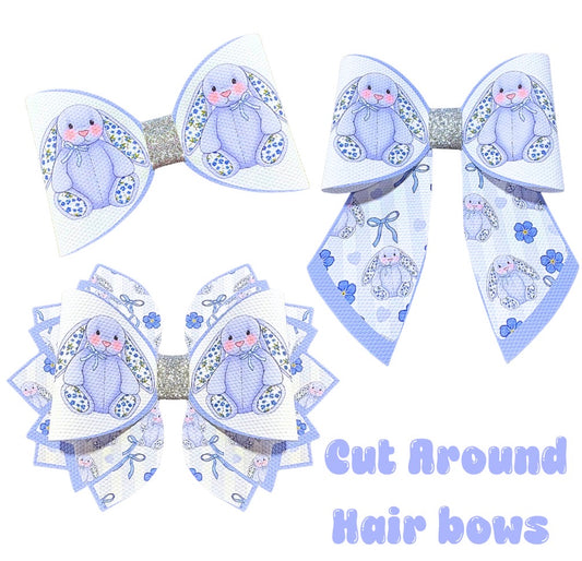 Cute Bunny Cut around hair bow making sets 3.5”(choice of bow shape)