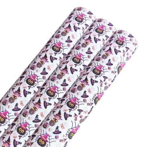 Cute spider          In house printed  leatherette fabric A4