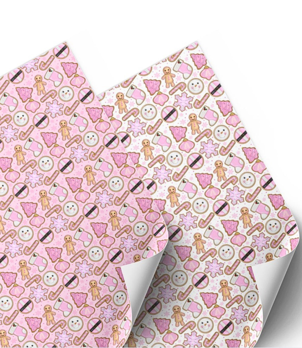 A4 Christmas Cookies two piece canvas fabric set