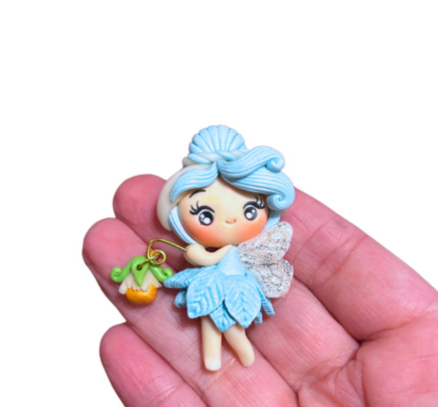 Princess Blue fairy handcrafted clay embellishment