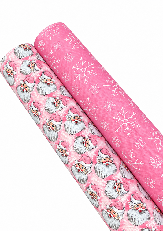 Two piece Sparkle Santa  leatherette/Canvas A4 set