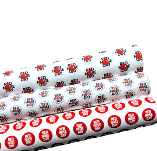 3 x Red nose theme printed  canvas  fabric A4