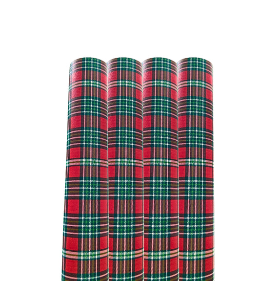 Tartan leatherette fabric A4