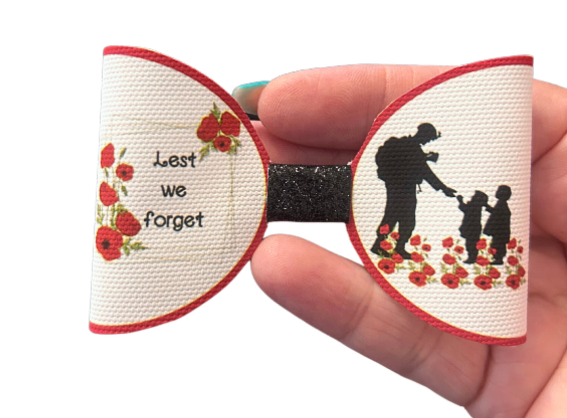 Remembrance day pre printed canvas bow loops for hair bow making