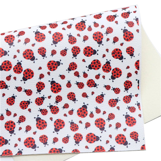 Ladybird  printed smooth Leatherette fabric A4