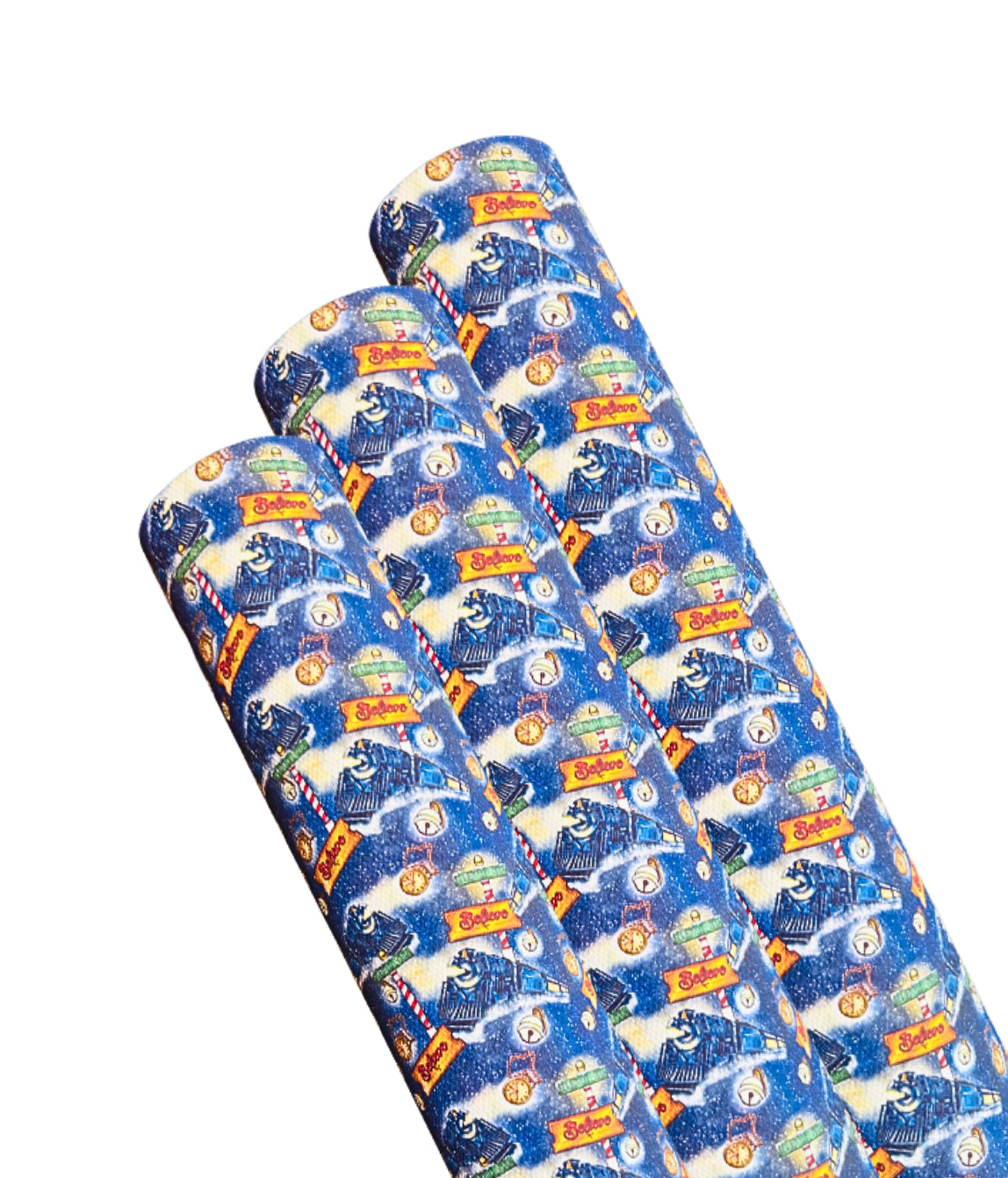 Polar Express Christmas Train  Seamless leatherette fabric A4