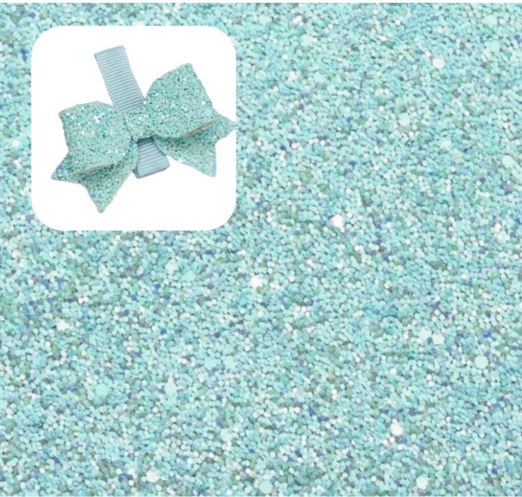 Matte blue premium chunky glitter fabric A4