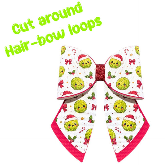 4 x Cut around Sailor Festive Sprouts  bow set 3.5”