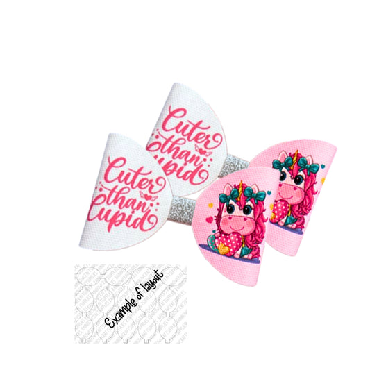 7 x valentines Day  pre printed canvas hair bow making loops 3.5”