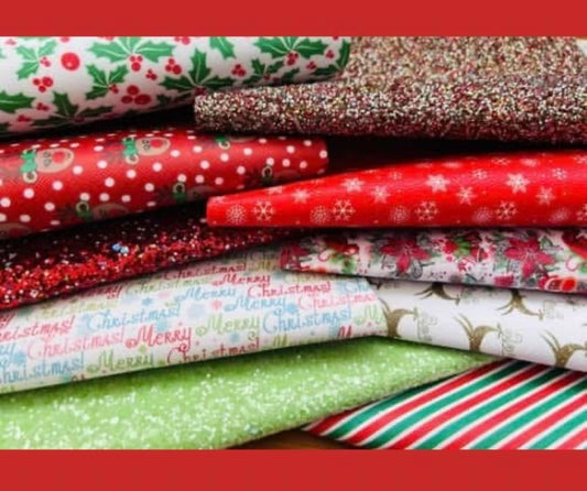 10 piece randomly picked A4  Mixed  Christmas fabric scrap pack