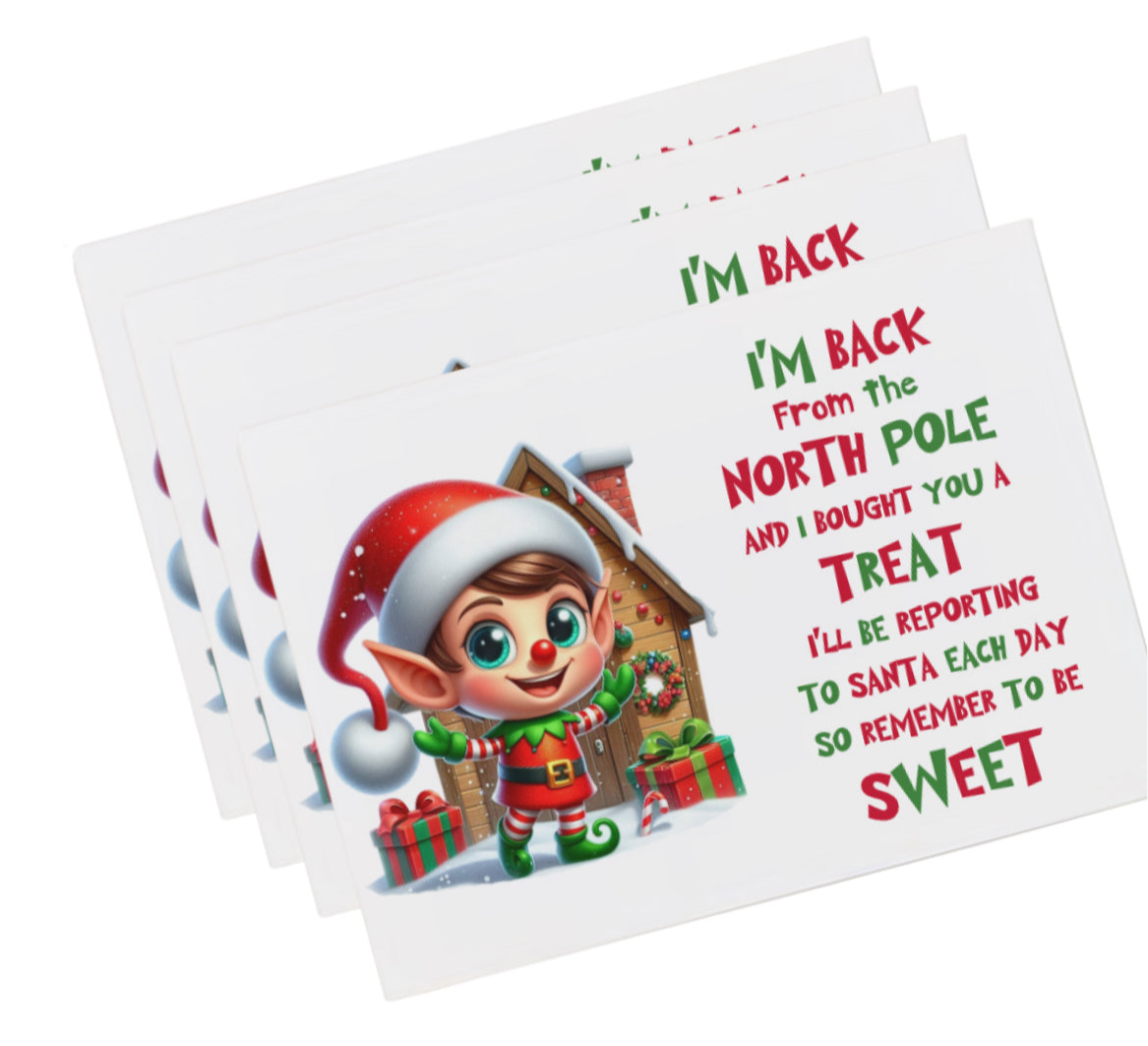 10 x In house printed bow display cards Naught Elf is Back
