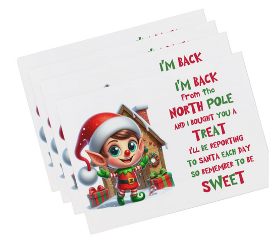 10 x In house printed bow display cards Naught Elf is Back