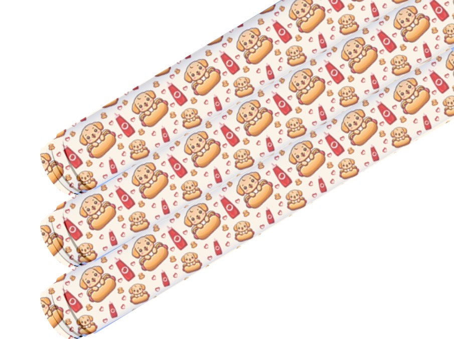 In house leatherette printed fabric A4 Puppy Dogs