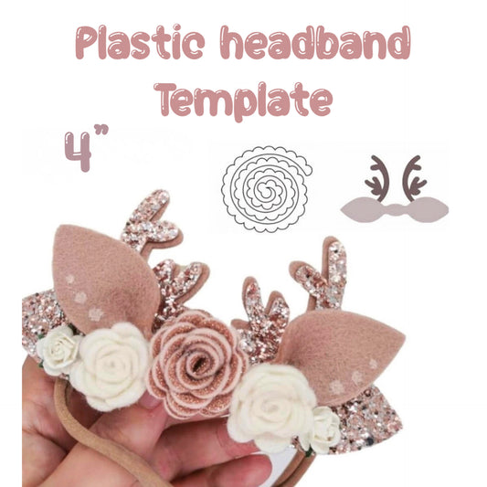 Antler & 3D Rolled  Flower Plastic  template set 4”