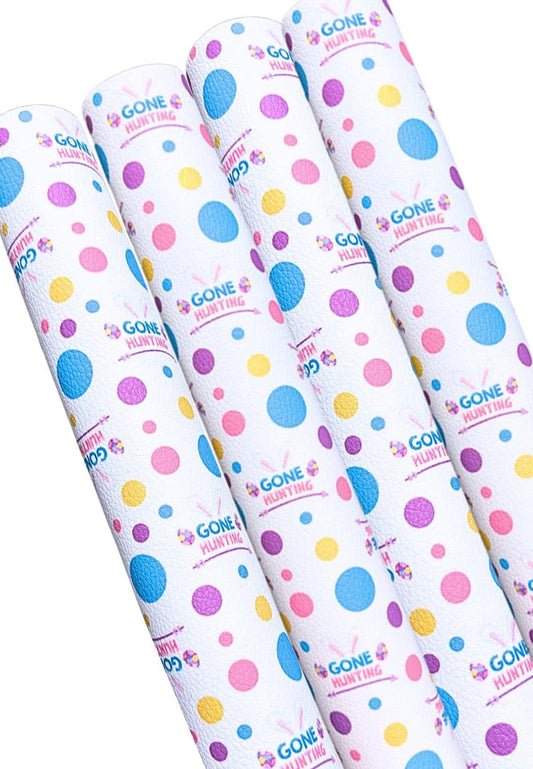 Gone Hunting Easter Bunny Leatherette fabric A4