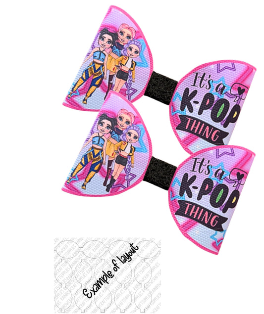 Demon pop Girls pre printed canvas bow loops x 7