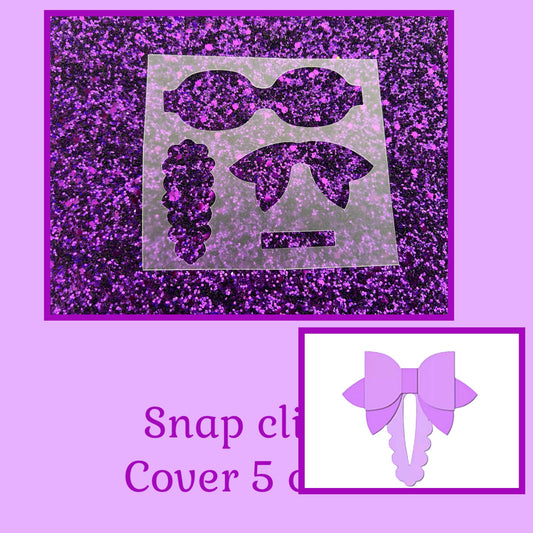 5cm Snap clip cover with bow plastic Hair bow stencil
