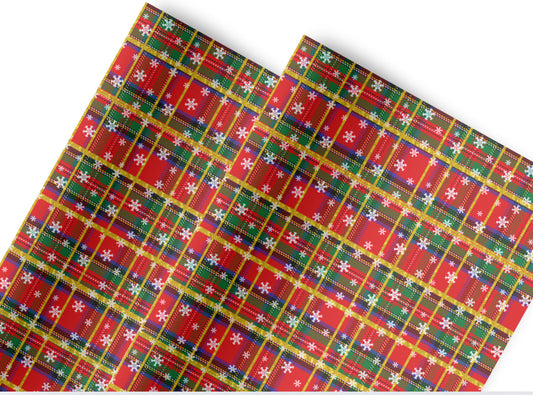 Sparkle Tartan  themed 280gsm canvas fabric A4
