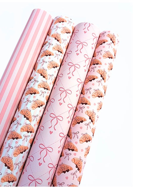 Jelly Plush Croissant in house leatherette printed Fabric A4