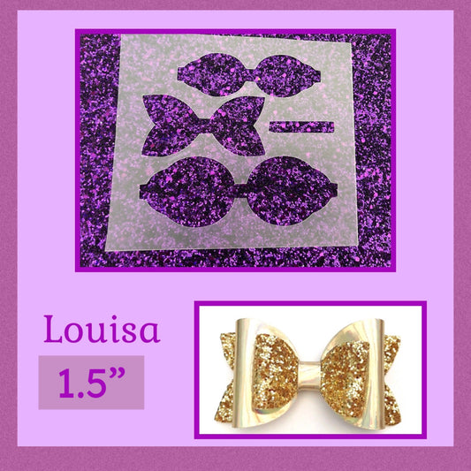 1.5” mini Louisa shaped plastic Hair bow stencil