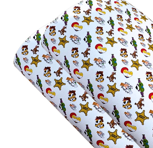 Toy cowboy In house Printed leatherette fabric A4