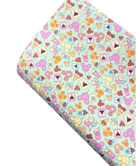 In house leatherette printed fabric A4 Magic Kingdom