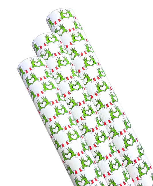 Grumpy Grinchy  leatherette or Canvas Fabric