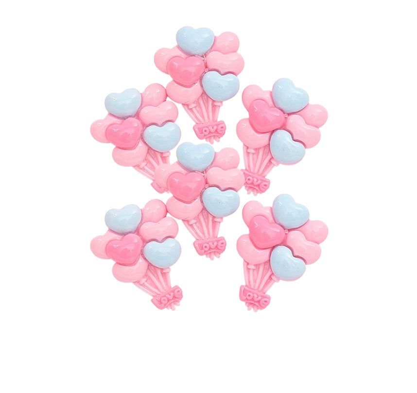 Balloon resin Flatback Embellishments x 4