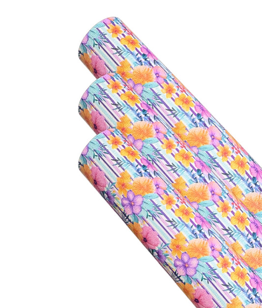 In house leatherette fabric A4 Sunshine Floral