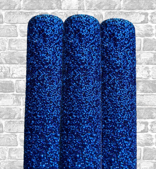 Christmas Tinsel glitter fabric premium twill backing Blue