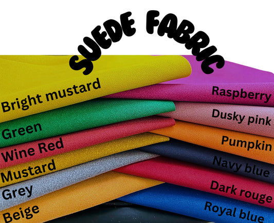 Faux suede fabric A4 many colours