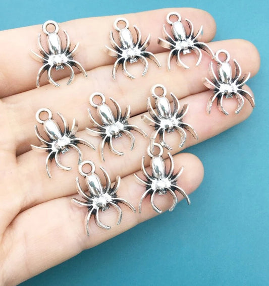 Halloween Spider silver coloured charms