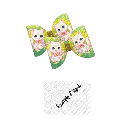 7 x Cute pooch themed canvas Hair bow loops 3.5”