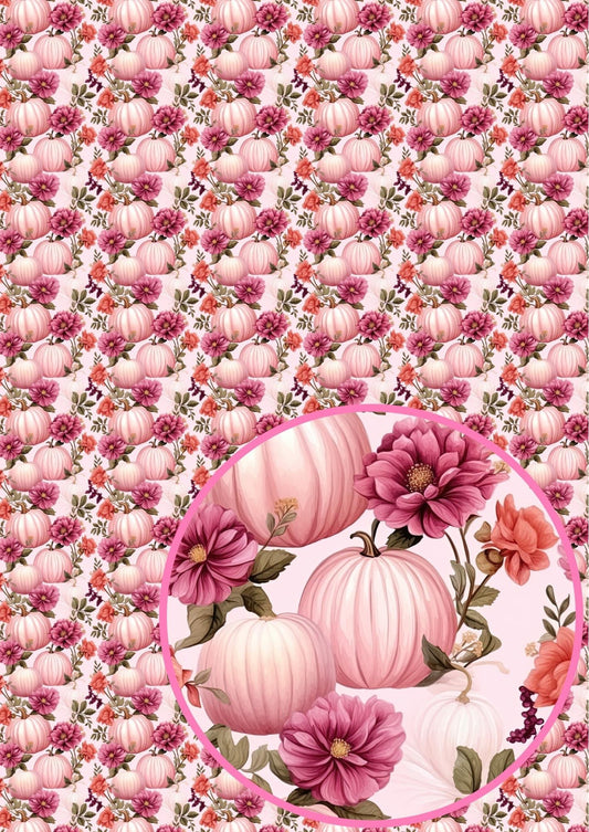 Autumn Pumpkin theme printed premium canvas fabric  fabric A4
