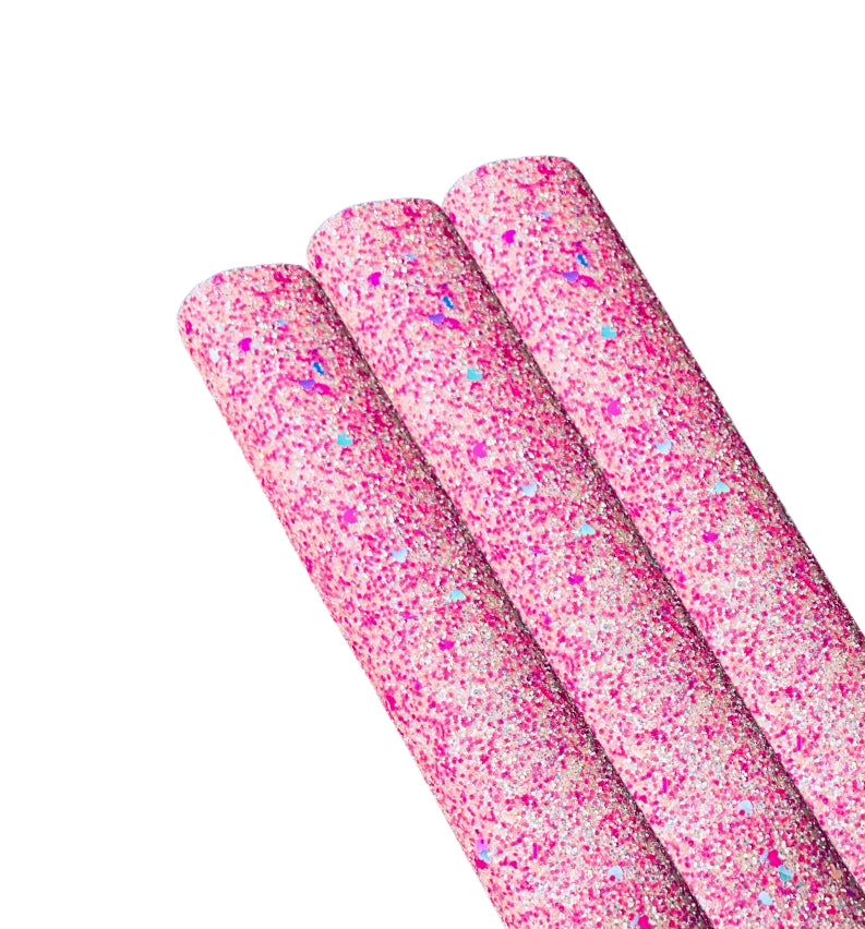 Pink mixed premium chunky glitter fabric